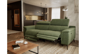 Canapé droit 3 places avec deux relax électriques FIERO