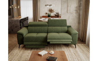 Canapé droit 3 places avec deux relax électriques FIERO