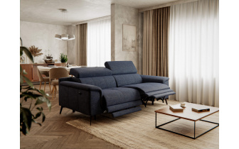 Canapé droit 3 places avec deux relax électriques FIERO