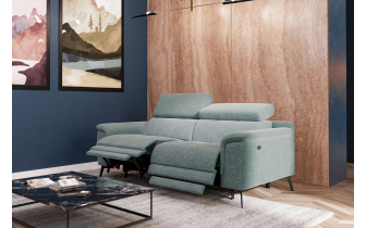 Canapé droit 3 places avec deux relax électriques FIERO