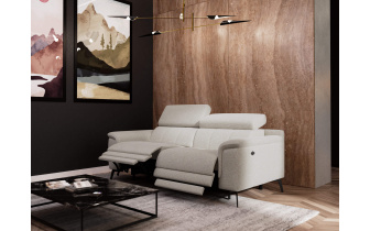 Canapé droit 3 places avec deux relax électriques FIERO