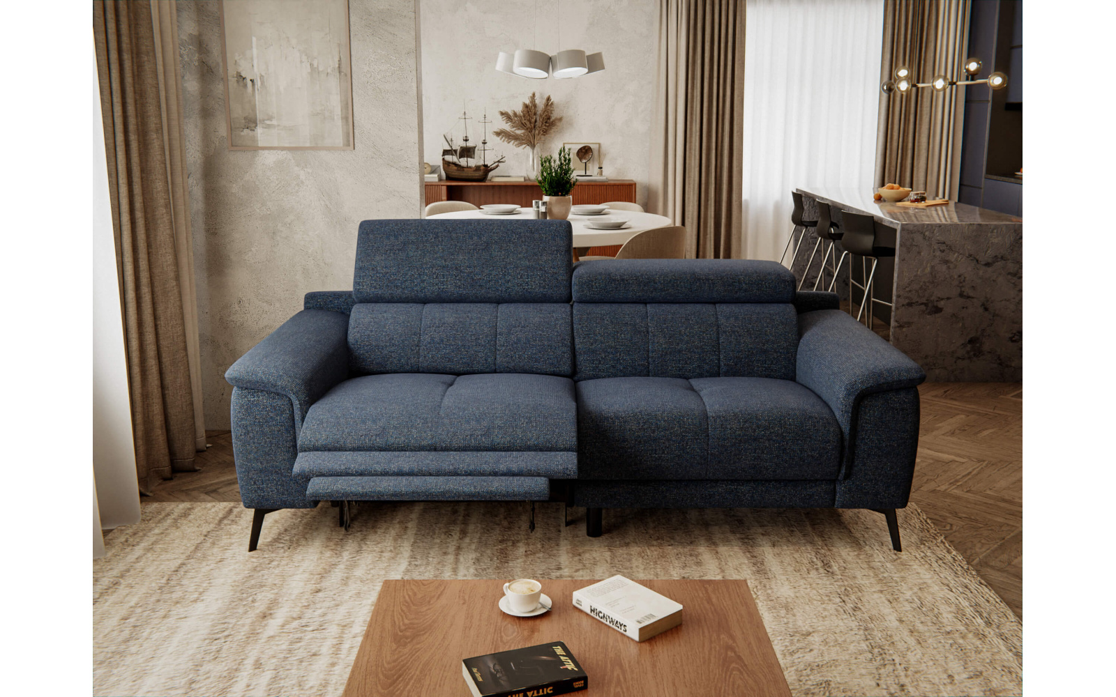 Canapé droit 3 places avec un relax électrique à côté gauche FIERO