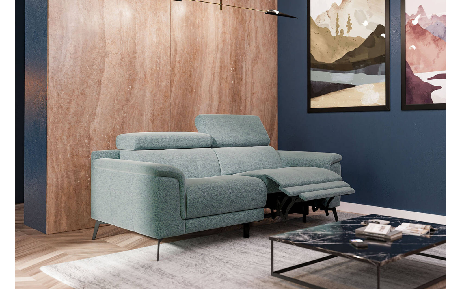 Canapé droit 3 places avec un relax électrique à côté droit FIERO