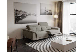 Canapé droit 3 places avec un relax électrique à côté droit AVENA