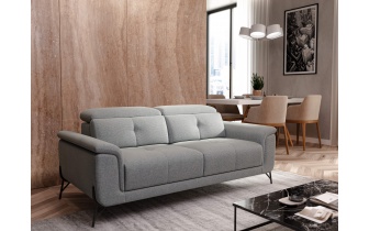 Canapé droit XXL avec appuis-tête réglables 3 places AVENA