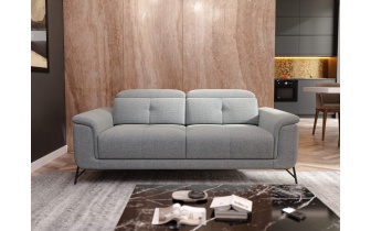 Canapé droit XXL avec appuis-tête réglables 3 places AVENA