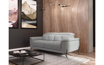 Canapé droit XXL avec appuis-tête réglables 3 places AVENA