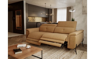 Canapé droit 3 places avec deux relax électriques AVENA