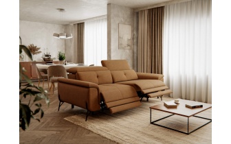 Canapé droit 3 places avec deux relax électriques AVENA