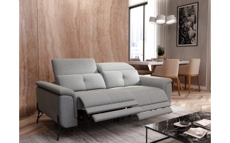 Canapé droit 3 places avec deux relax électriques AVENA
