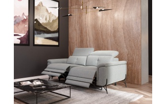 Canapé droit 3 places avec deux relax électriques AVENA