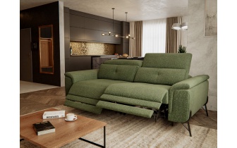 Canapé droit 3 places avec deux relax électriques AVENA