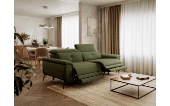 Canapé droit 3 places avec deux relax électriques AVENA