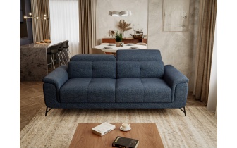 Canapé droit XXL avec appuis-tête réglables 3 places AVENA