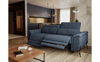 Canapé droit 3 places avec deux relax électriques AVENA