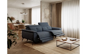 Canapé droit 3 places avec deux relax électriques AVENA