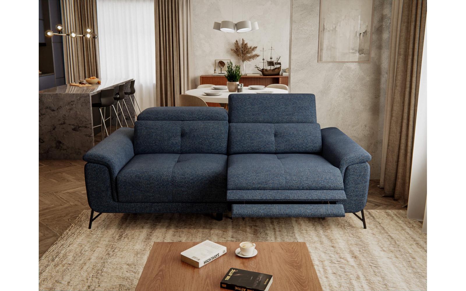 Canapé droit 3 places avec un relax électrique à côté droit AVENA