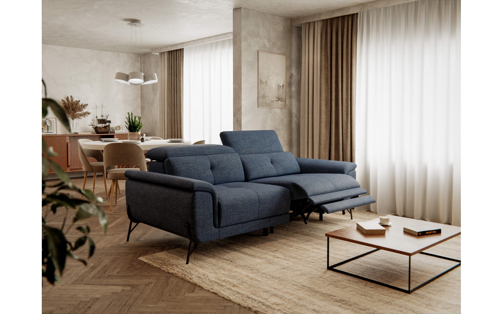 Canapé droit 3 places avec un relax électrique à côté droit AVENA