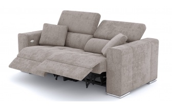 Canapé droit 3 places avec deux relax électriques QUARTZ