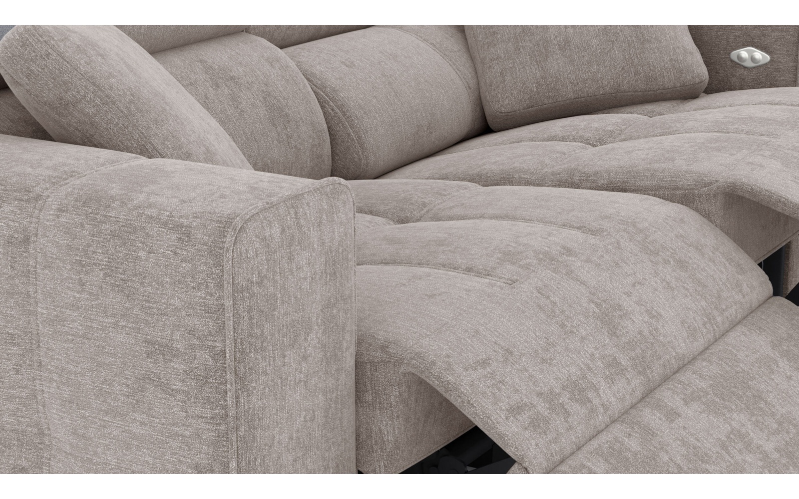 Canapé droit 3 places avec deux relax électriques QUARTZ