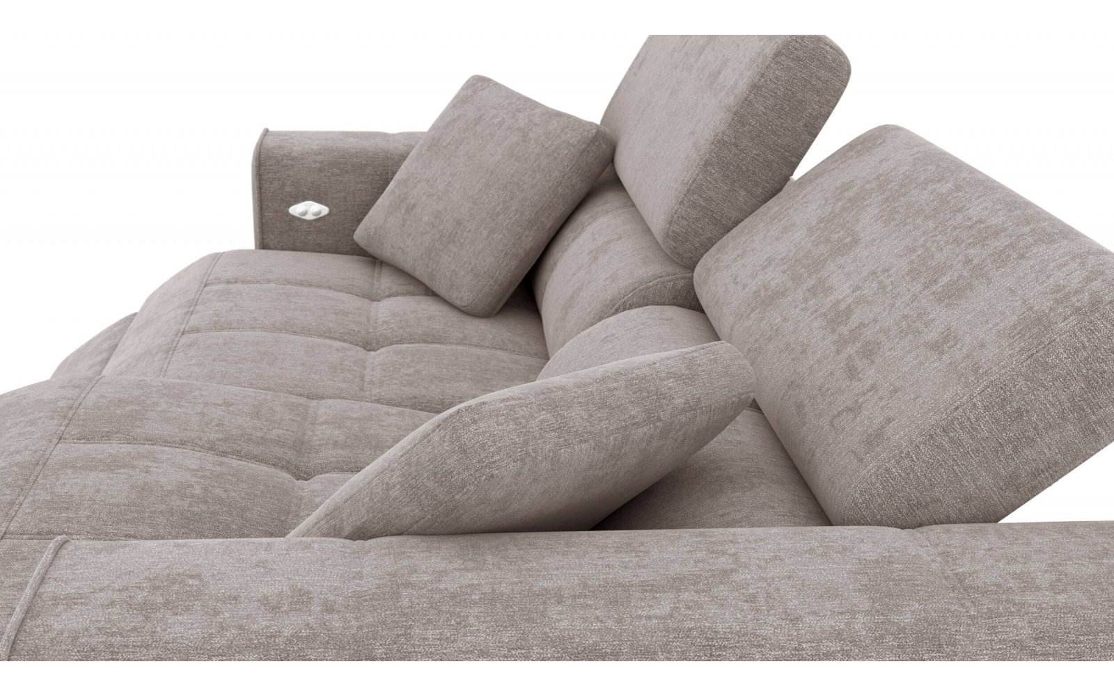 Canapé droit 3 places avec deux relax électriques QUARTZ