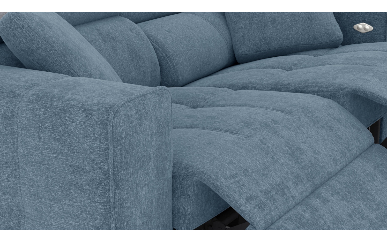 Canapé droit 3 places avec deux relax électriques QUARTZ