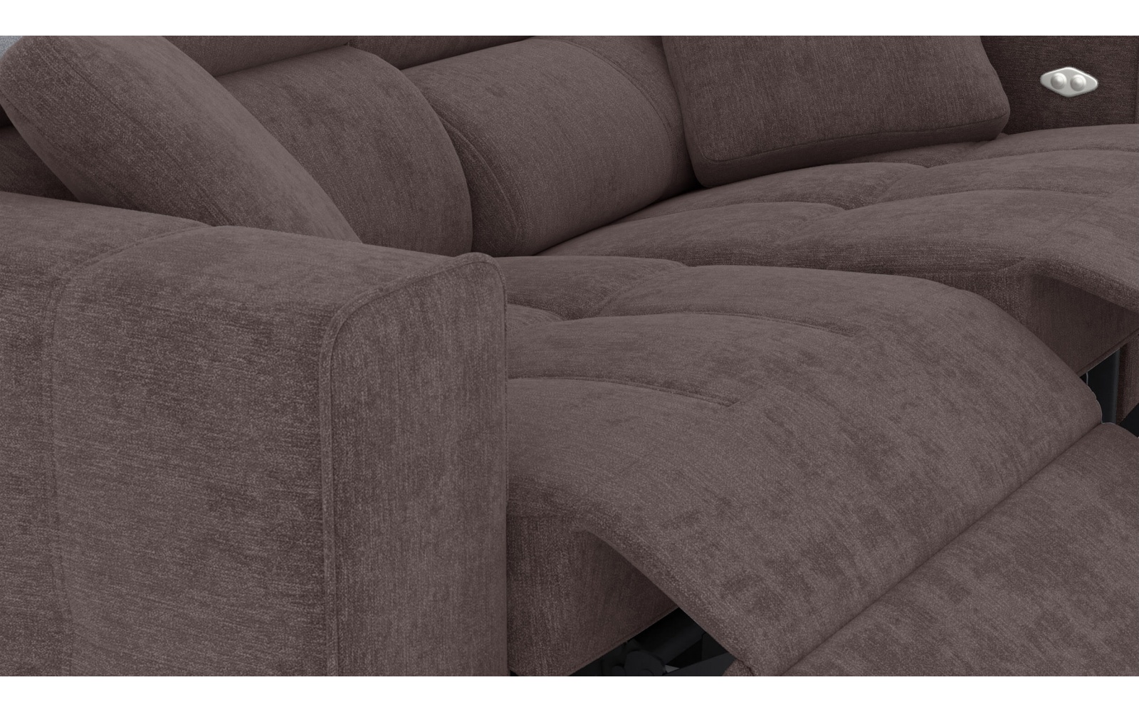 Canapé droit 3 places avec deux relax électriques QUARTZ