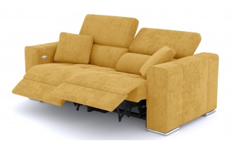 Canapé droit 3 places avec deux relax électriques QUARTZ