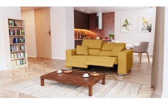 Canapé droit 3 places avec deux relax électriques QUARTZ