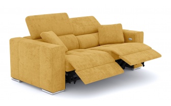 Canapé droit 3 places avec deux relax électriques QUARTZ