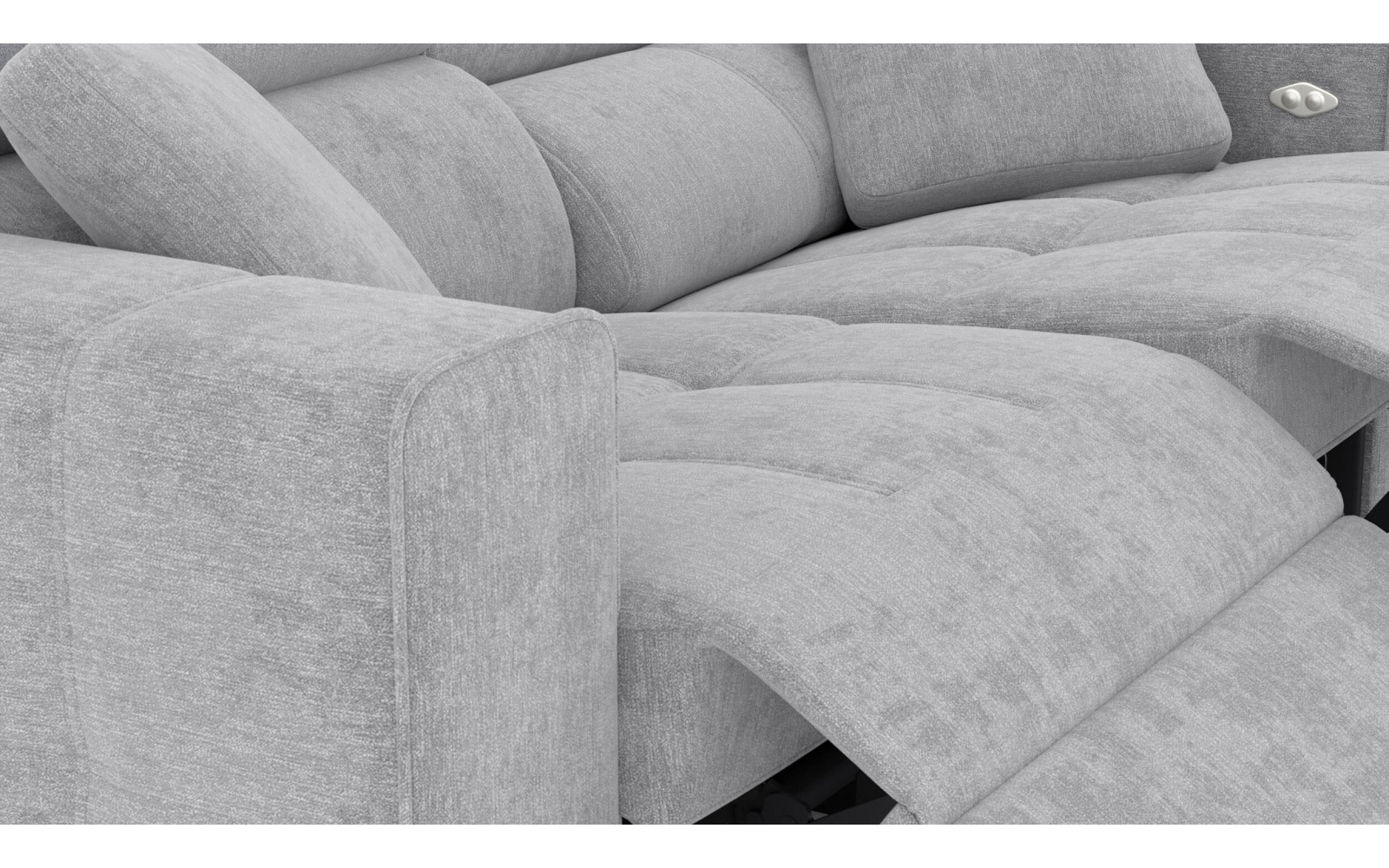 Canapé droit 3 places avec deux relax électriques QUARTZ