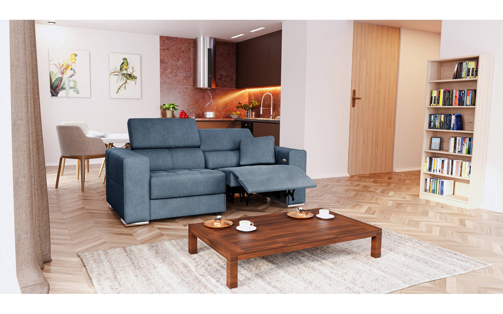 Canapé droit 3 places avec un relax électrique à côté droit QUARTZ