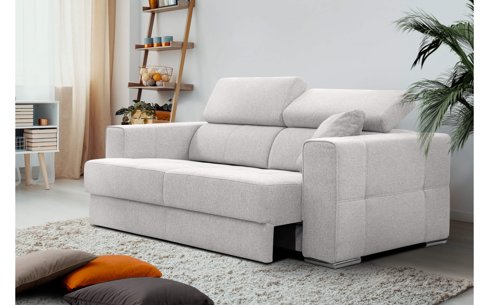 Canapé droit 3 places avec siège extensible électrique QUARTZ