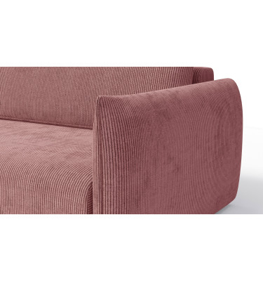 Canapé d'angle gauche 3 places tissu rose - TAUER