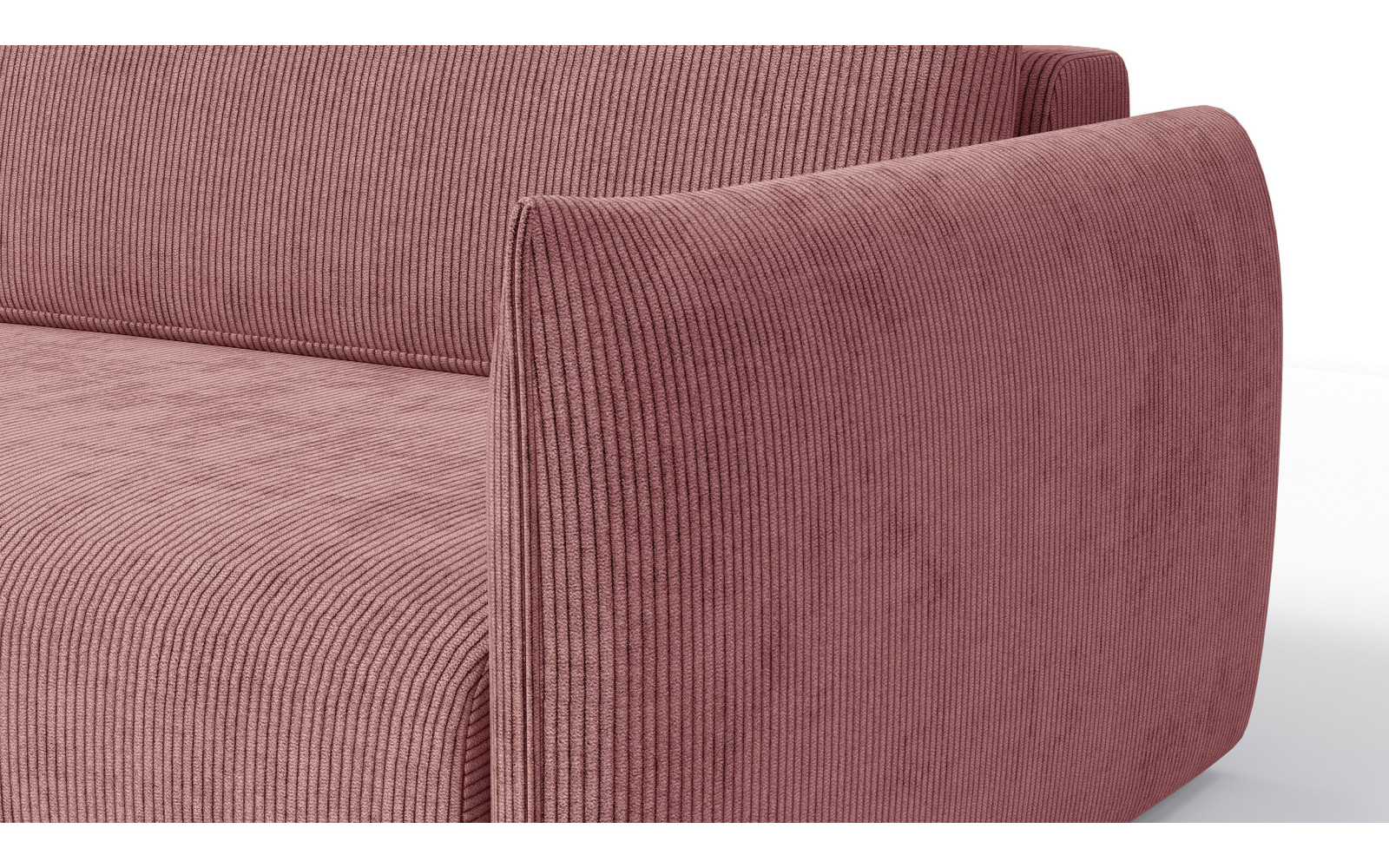 Canapé d'angle gauche 3 places tissu rose - TAUER