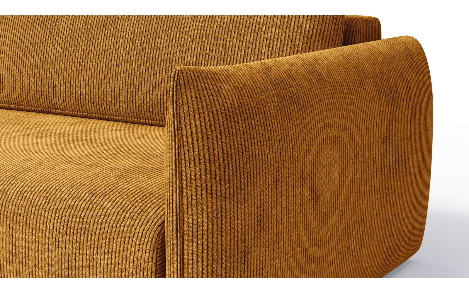 Canapé d'angle gauche 3 places tissu jaune foncé - TAUER