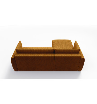 Canapé d'angle gauche 3 places tissu jaune foncé - TAUER