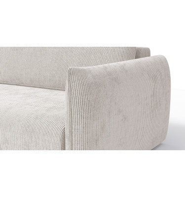 Canapé d'angle gauche 3 places tissu blanc perle - TAUER