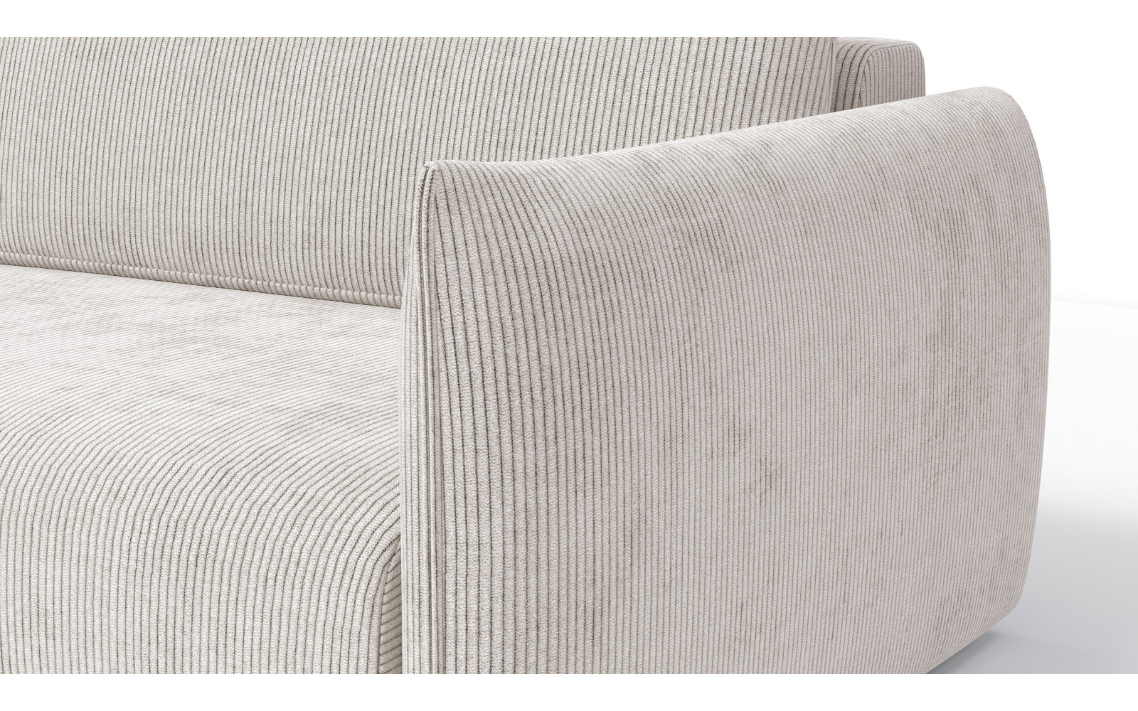 Canapé d'angle gauche 3 places tissu blanc perle - TAUER