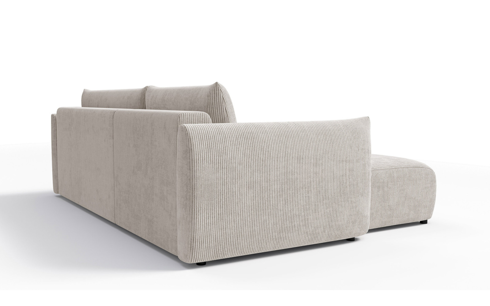 Canapé d'angle gauche 3 places tissu blanc perle - TAUER