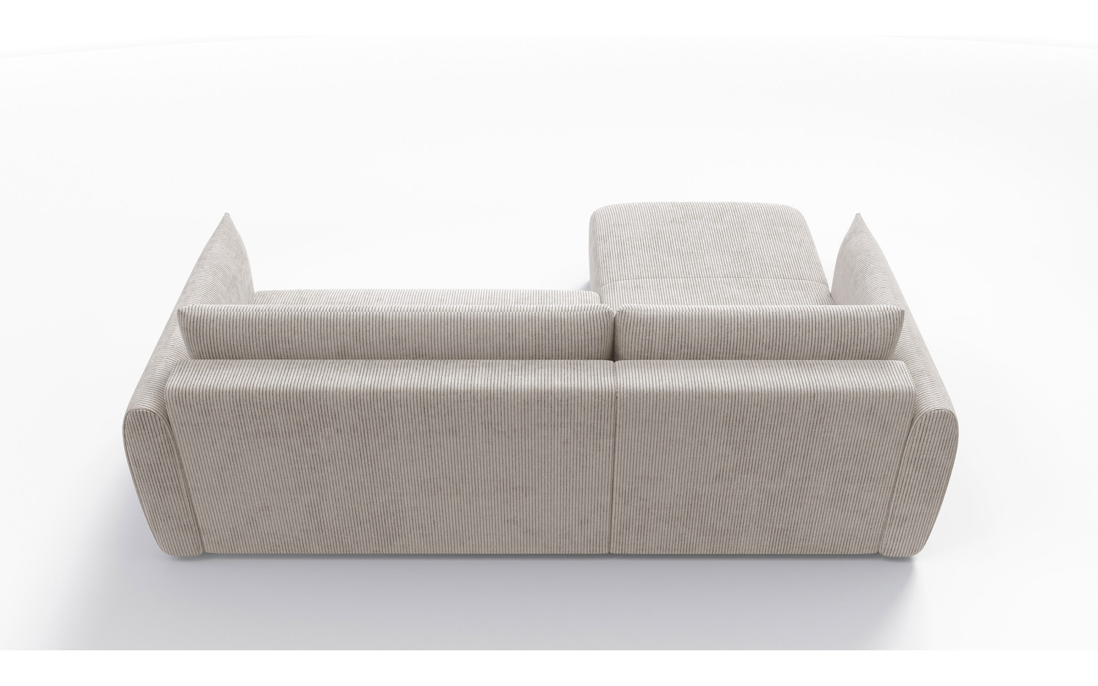 Canapé d'angle gauche 3 places tissu blanc perle - TAUER