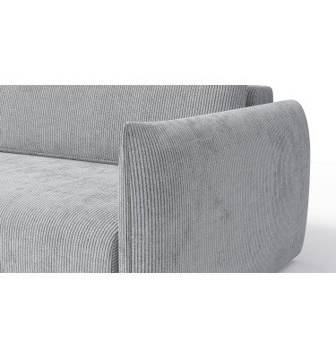 Canapé d'angle gauche 3 places tissu gris clair - TAUER