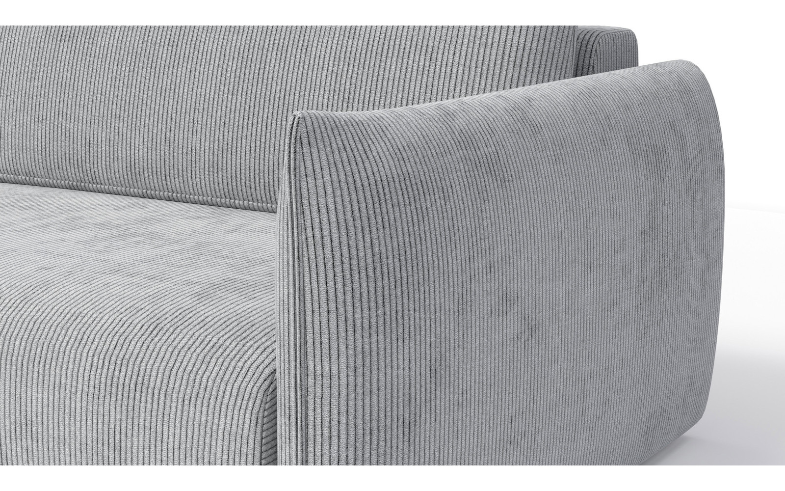 Canapé d'angle gauche 3 places tissu gris clair - TAUER