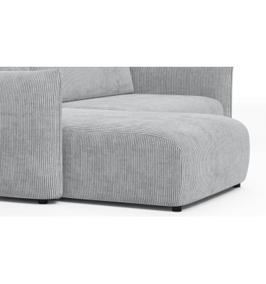 Canapé d'angle gauche 3 places tissu gris clair - TAUER