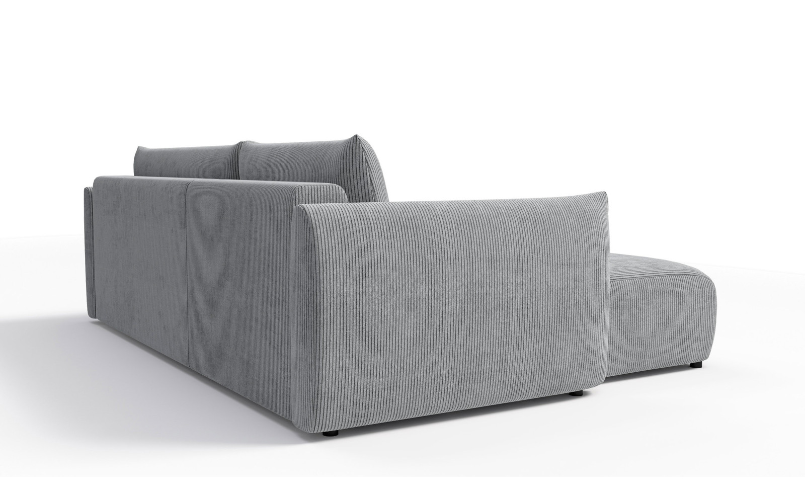 Canapé d'angle gauche 3 places tissu gris clair - TAUER