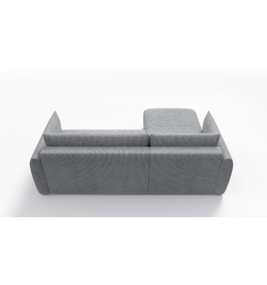 Canapé d'angle gauche 3 places tissu gris clair - TAUER