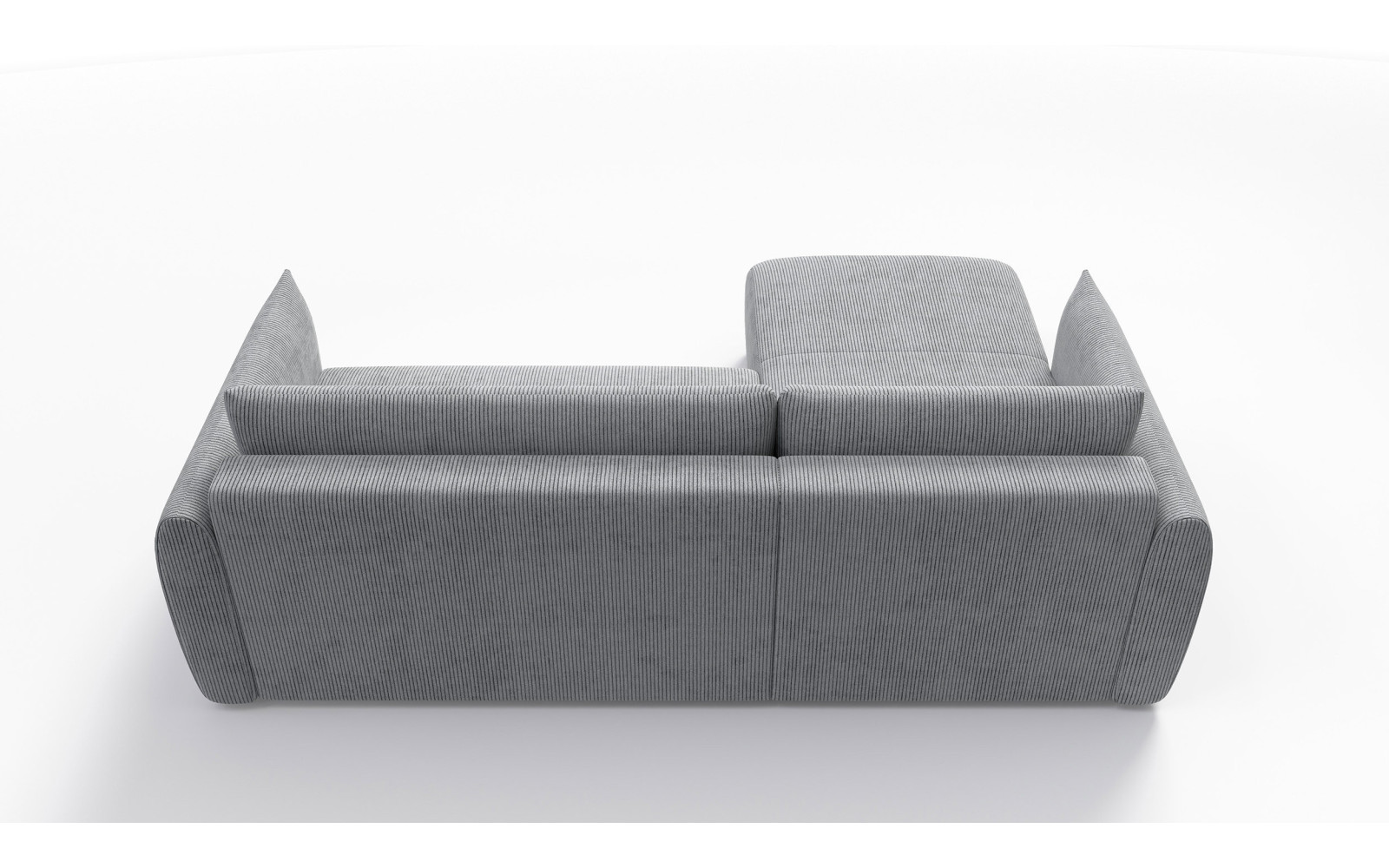 Canapé d'angle gauche 3 places tissu gris clair - TAUER