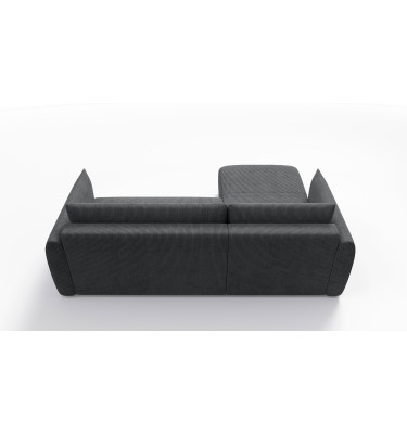 Canapé d'angle gauche 3 places tissu gris foncé - TAUER