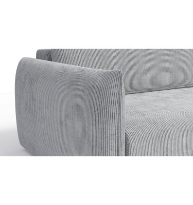 Canapé d'angle droit 3 places tissu gris clair - TAUER