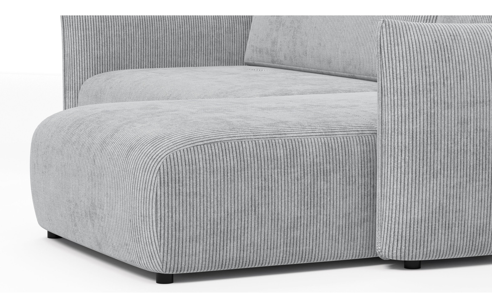 Canapé d'angle droit 3 places tissu gris clair - TAUER